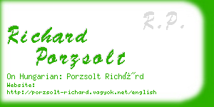 richard porzsolt business card